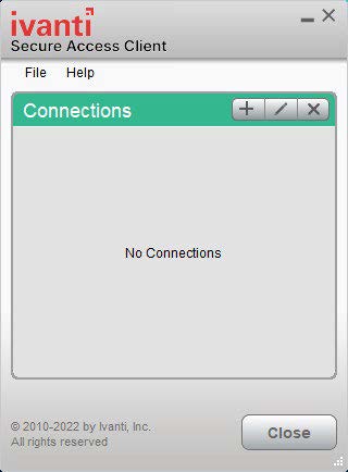 A graphic of the Ivanti Secure Access Client Connections window